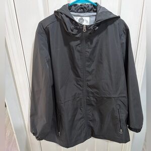 Weatherproof Adult' Hooded Black Raincoat